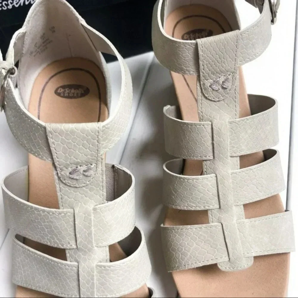 Dr. Scholl's Cream Bohemian Caged Wedges 11 NIB